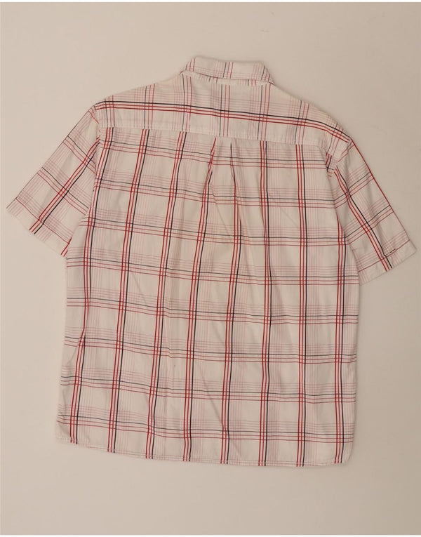 Wrangler Herren-Kurzarmhemd XL, weiß kariert, Baumwolle