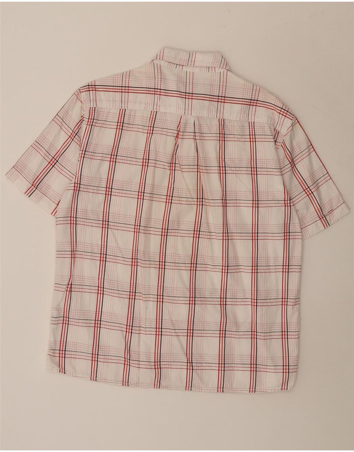 Wrangler Herren-Kurzarmhemd XL, weiß kariert, Baumwolle