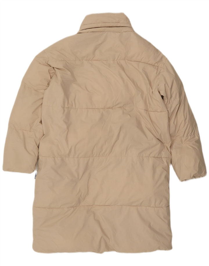 ZARA Damen Übergroßer gepolsterter Mantel UK 6 XS Beige Polyester