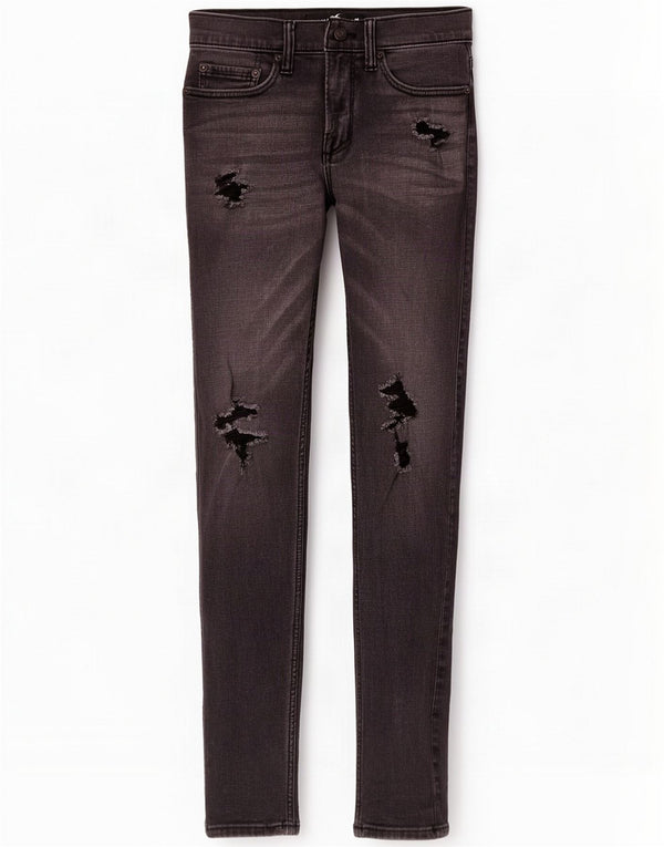 Hollister Mens Distressed Skinny Jeans W28 L30 Grey Cotton