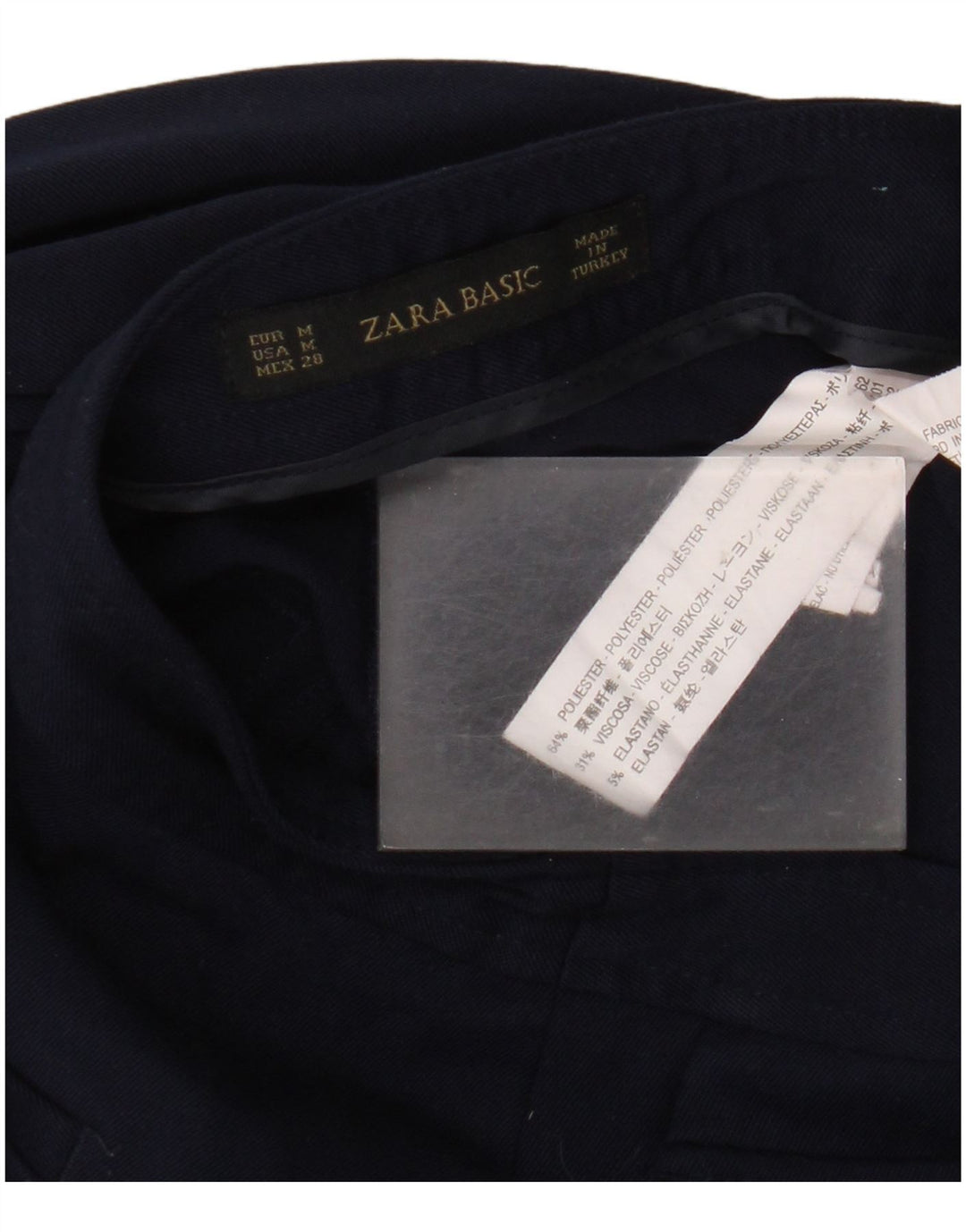 Zara Damen Bootcut Freizeithose Medium W28 L30 Marineblau Polyester