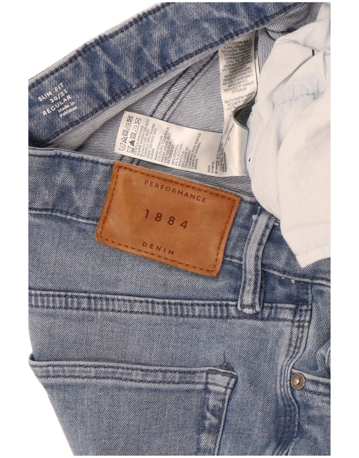 Marks & Spencer Herren Regular Slim Jeans W30 L31 Blaue Baumwolle