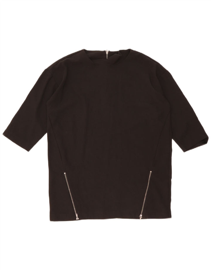 Oasis Damen-Blusenoberteil mit 3/4-Ärmeln, übergroß, Gr. 10, Größe S, Schwarz, Polyester