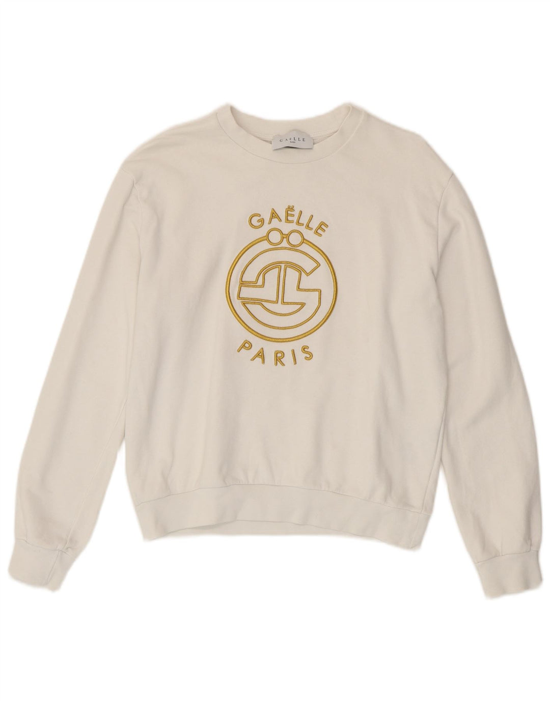 Gaelle Womens Graphic Oversized Sweatshirt Pullover UK 10 Small Weiße Baumwolle