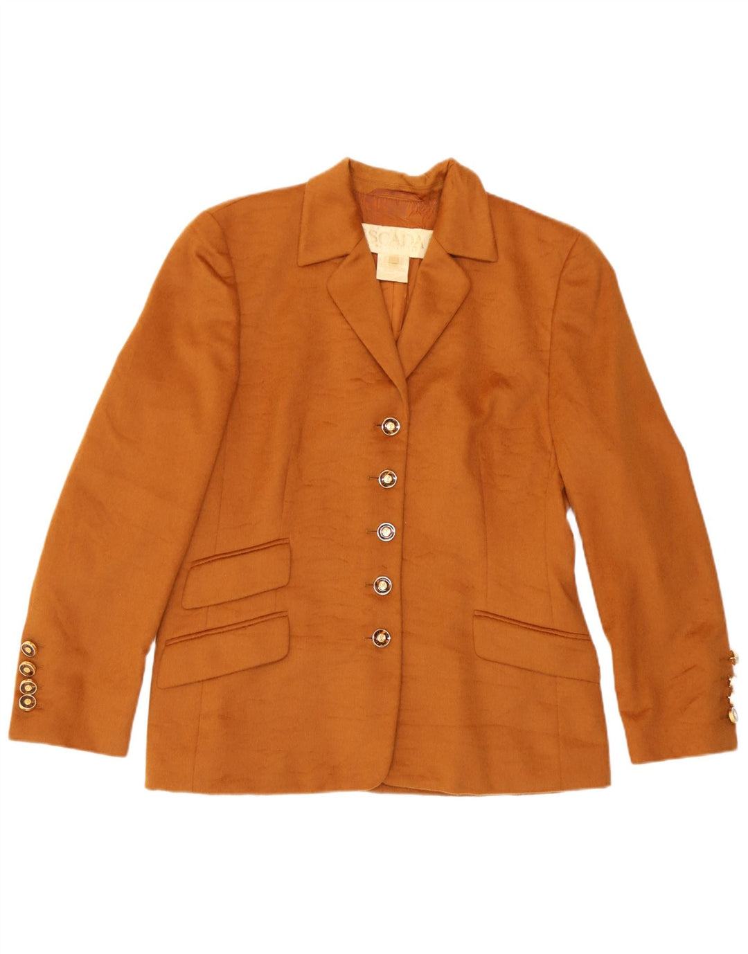 Escada Damen-Blazer von Margaretha Ley mit 5 Knöpfen, EU 38, Mittelbraun