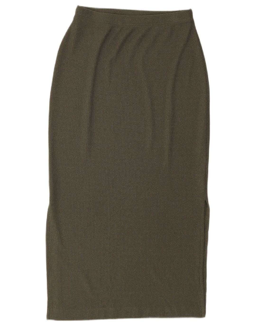 Marks & Spencer Damen Strick-Midirock UK 12 Medium W28 Khaki Polyester