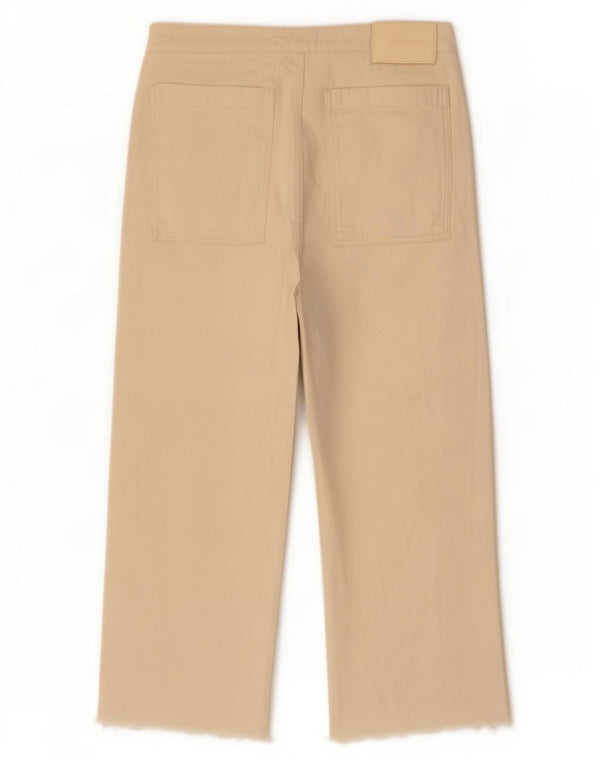 Zara Damen-Jeans mit hoher Taille und weitem Bein, EU 44, XL, W34, L28, Beige