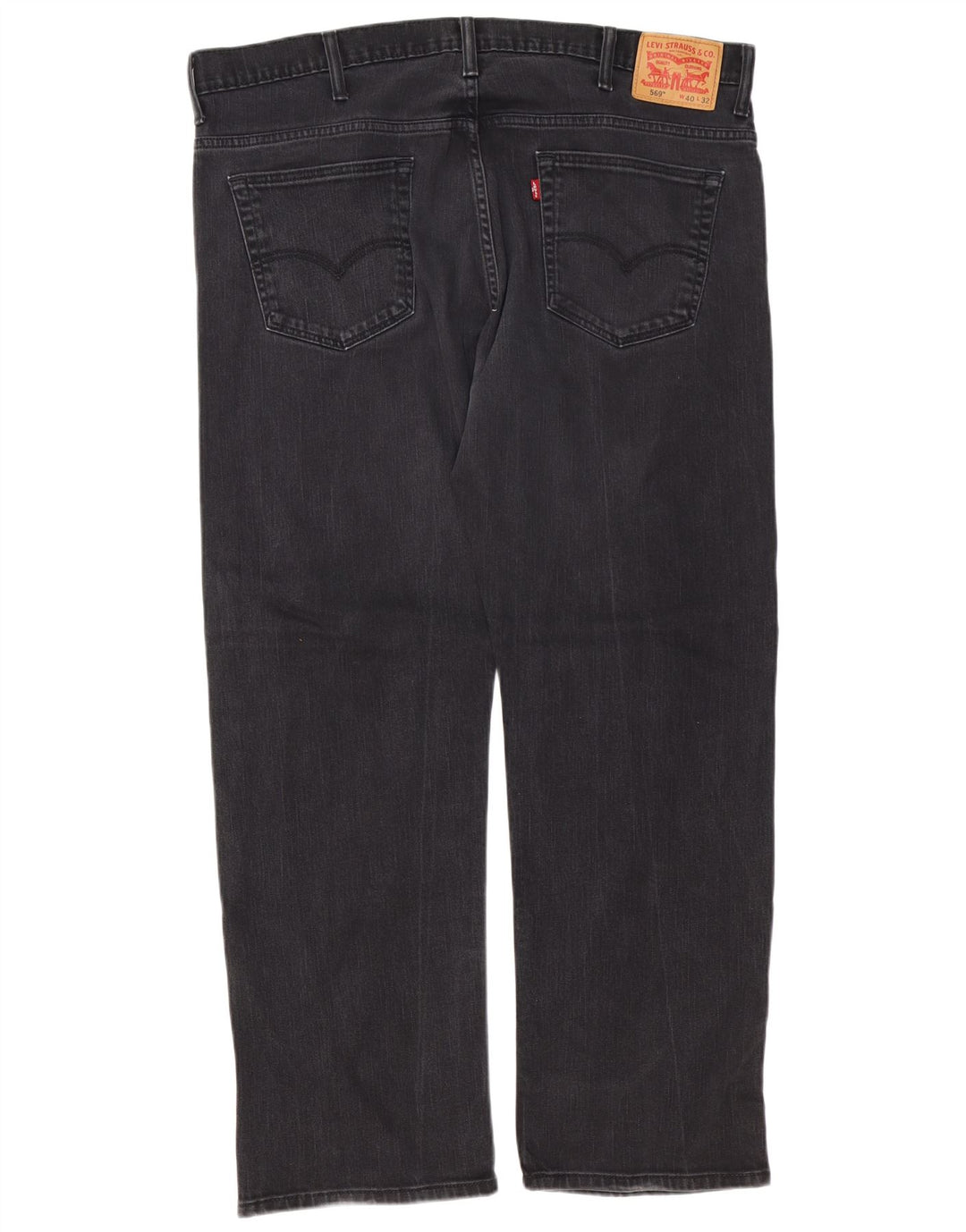 LEVI'S Herren 569 Straight Jeans W40 L30 schwarze Baumwolle