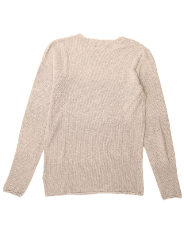 Jack & Jones Mens Boat Neck Jumper Sweater Small Grey Cotton