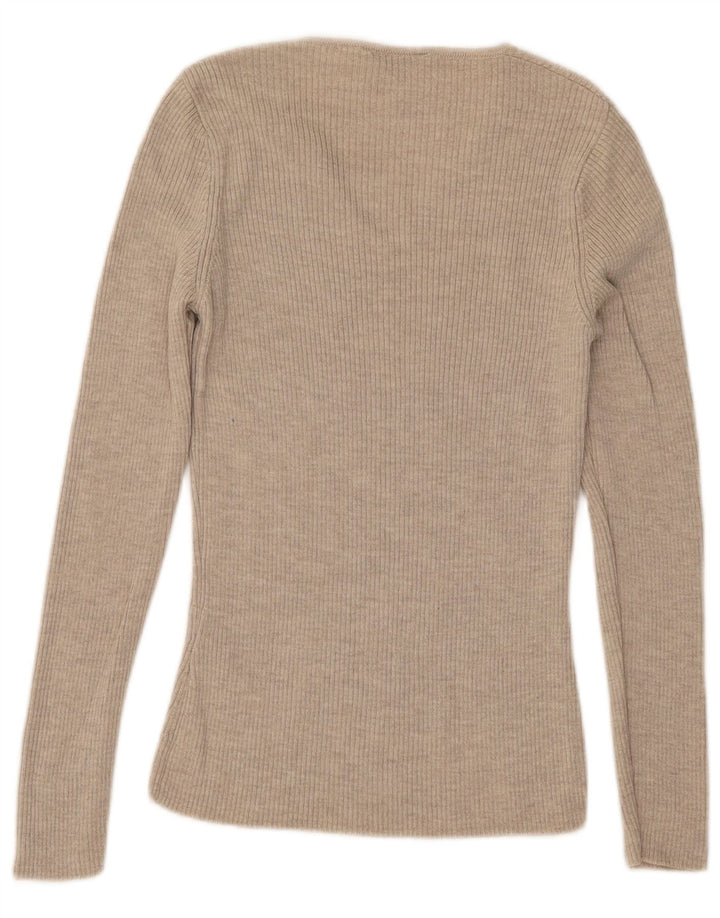 Marks & Spencer Damen St. Michael V-Ausschnitt Pullover Pullover UK 8 Small Beige
