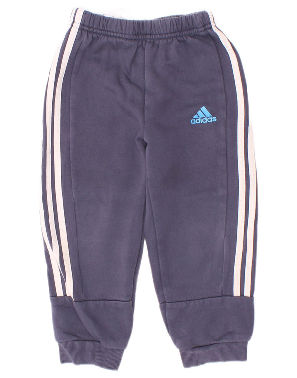 Adidas Boys Joggers Tracksuit Trousers 2-3 Years Navy Blue Cotton
