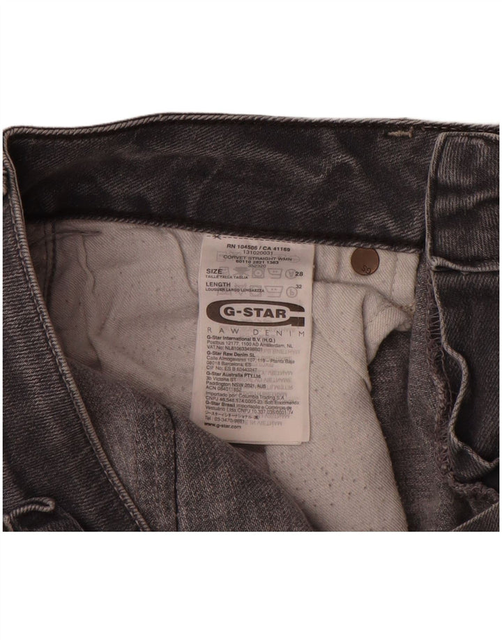 G-Star Damen Straight Jeans W28 L32 Graue Baumwolle