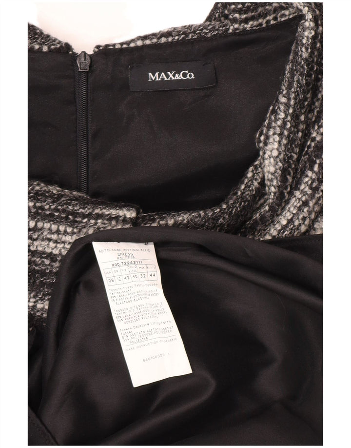 Max & Co. Damen Etuikleid UK 12 Mittelgraue Wolle