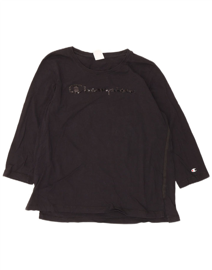 Champion Damen Graphic Top 3/4 Ärmel UK 18 XL Schwarz