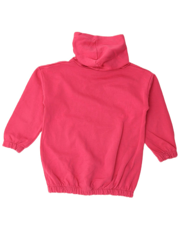 Benetton Mädchen-Kapuzenpullover mit Grafik, 7–8 Jahre, mittelrosa, Baumwolle
