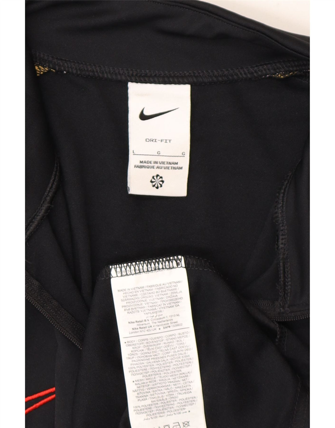 Nike Herren Dri Fit Pullover-Trainingsoberteil mit Reißverschluss, Größe L, Schwarz, Farbblock