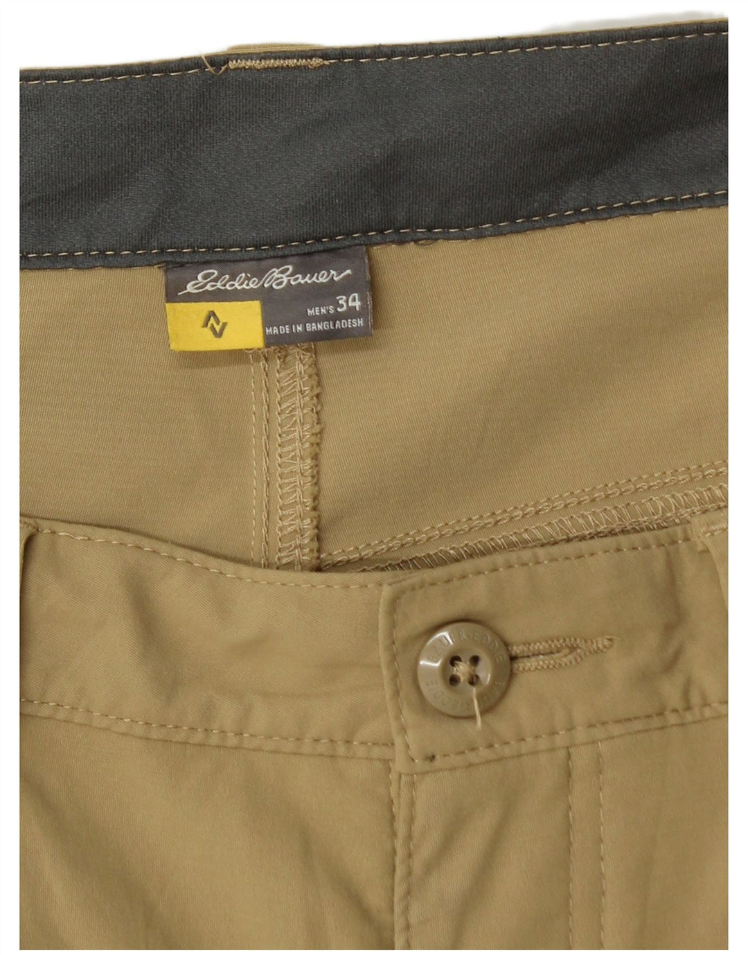 Eddie Bauer Herren Cargoshorts W34 Large Khaki Nylon