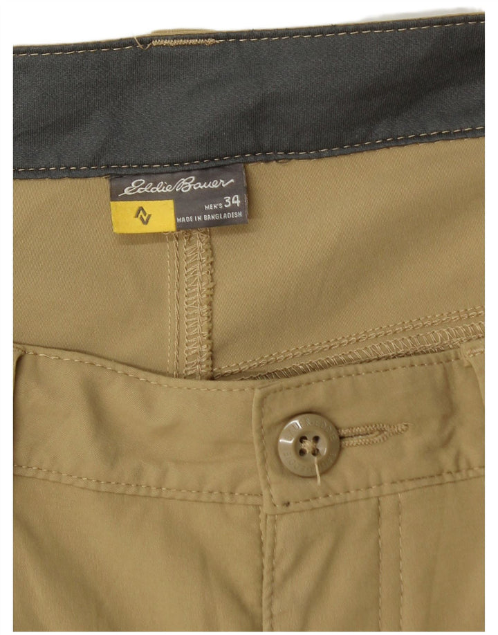 Eddie Bauer Herren Cargoshorts W34 Large Khaki Nylon