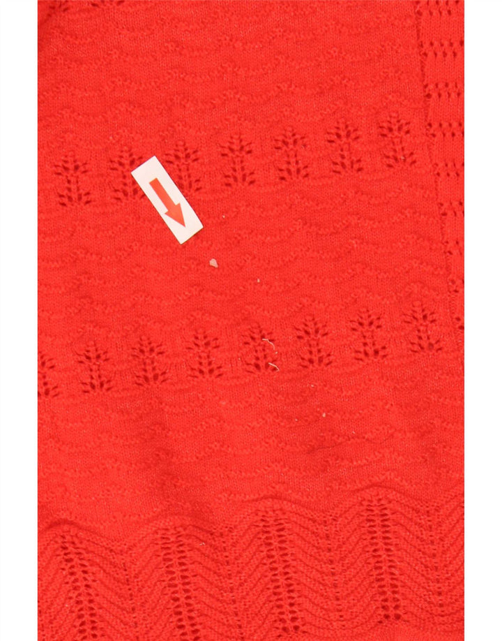Marks & Spencer Damen-Pullover mit V-Ausschnitt, UK 14, Mittelrot, Polyester