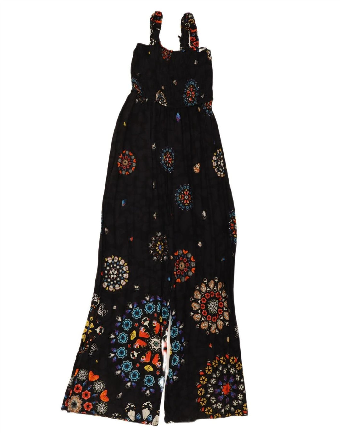 DESIGUAL Damen-Overall mit Grafik, ärmellos, Gr. 14, Größe L, Schwarz, Blumenmuster