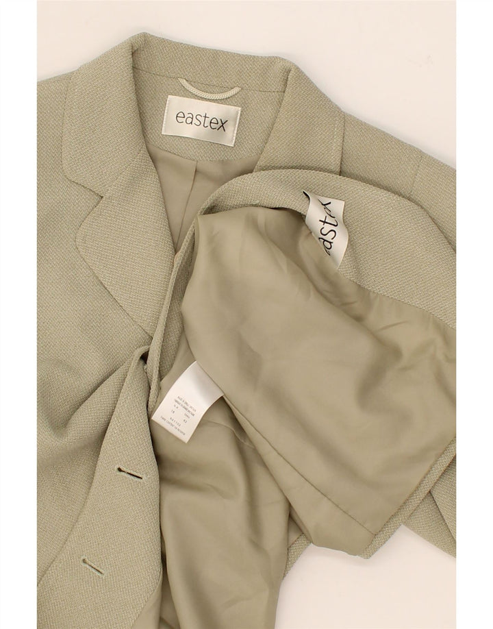 EASTEX Womens 4 Button Blazer Jacket UK 16 Large Beige Polyester Vintage Eastex and Second-Hand Eastex from Messina Hembry 