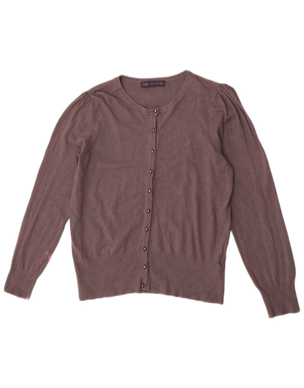 Marks & Spencer Womens Cardigan Sweater UK 12 Medium Grey Viscose