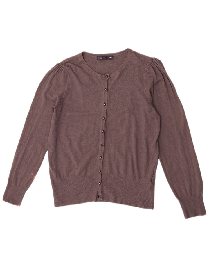 Marks & Spencer Damen Strickjacke Pullover UK 12 Mittelgraue Viskose