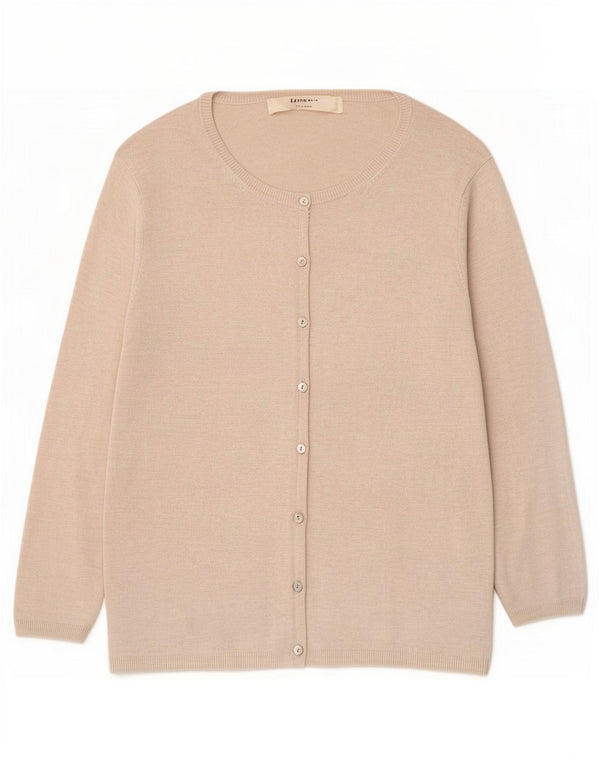 Zara Damen-Strickjacke mit 3/4-Ärmeln, UK 12, Mittelbeige