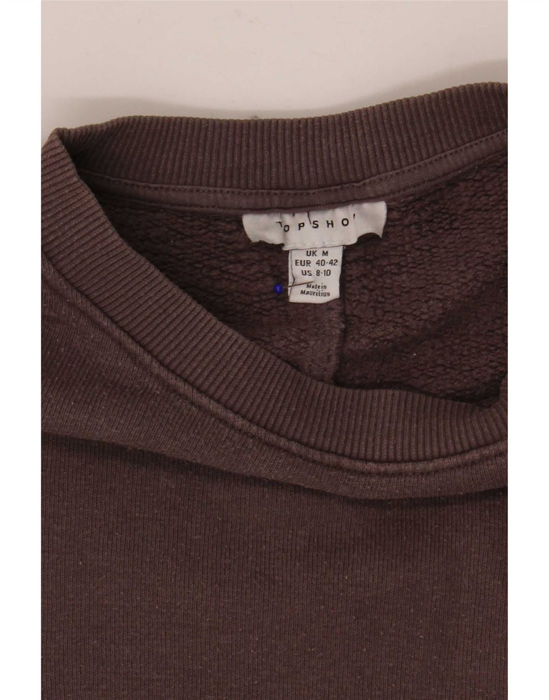 Topshop Damen Crop Oversized Sweatshirt Pullover UK 14 Mittelgraue Baumwolle