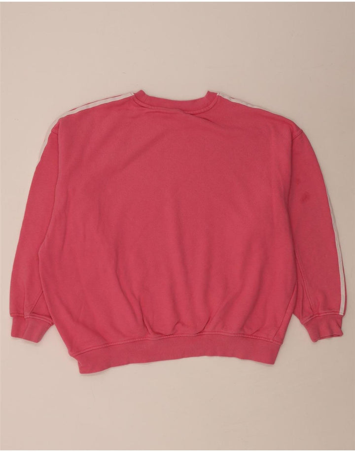 ADIDAS Womens Oversized Sweatshirt Jumper UK 8 Small  Pink Cotton