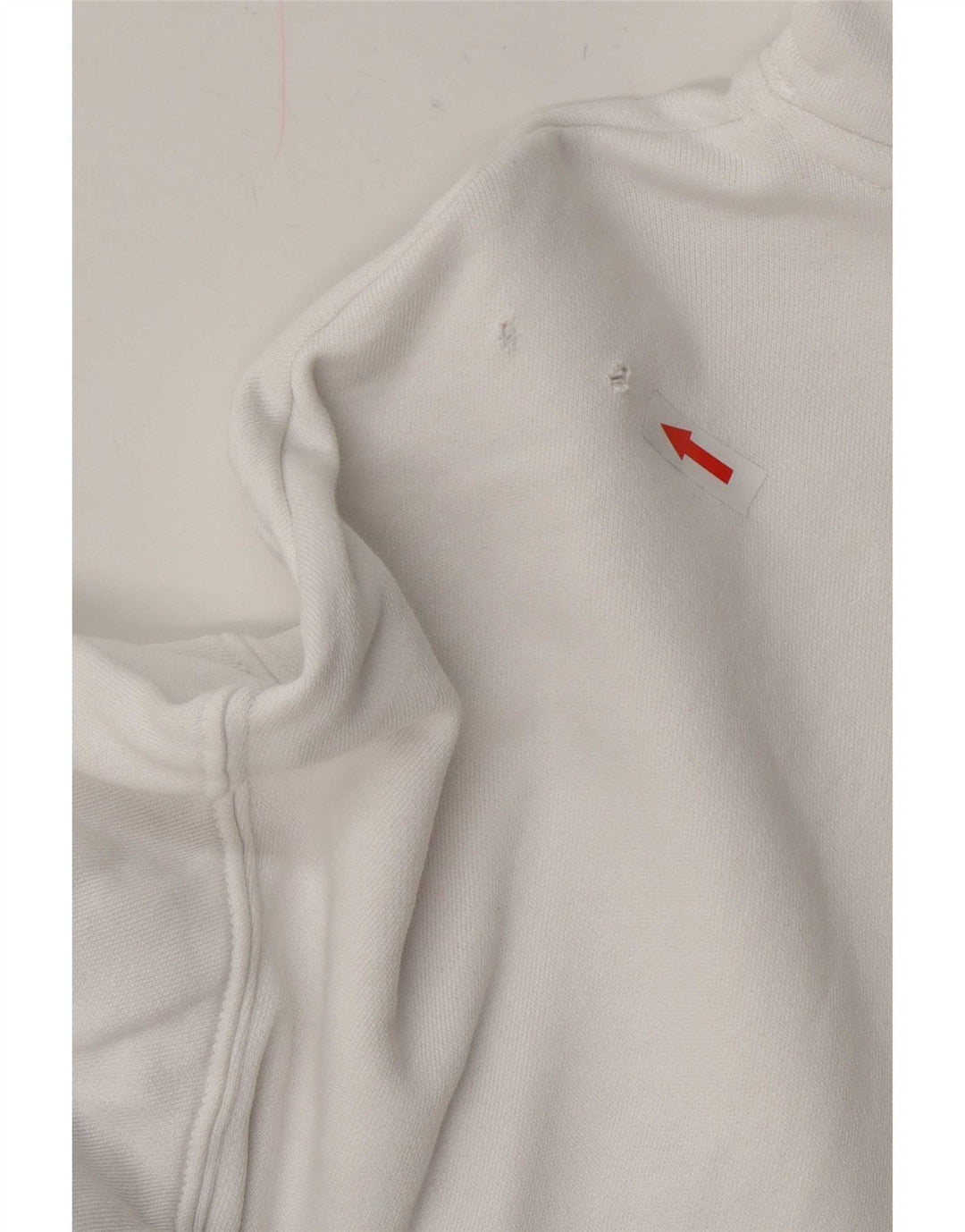 Champion Herren-Sweatshirt mit Reißverschluss am Hals, groß, aus weißer Baumwolle