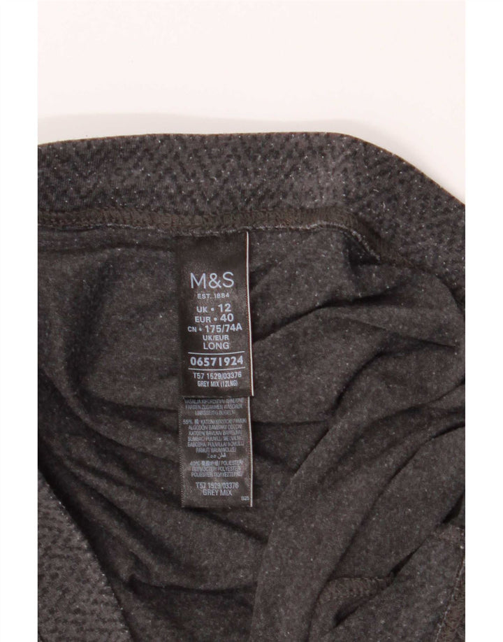 Marks & Spencer Damen Leggings UK 12 Mittelgraue Chevron-Baumwolle