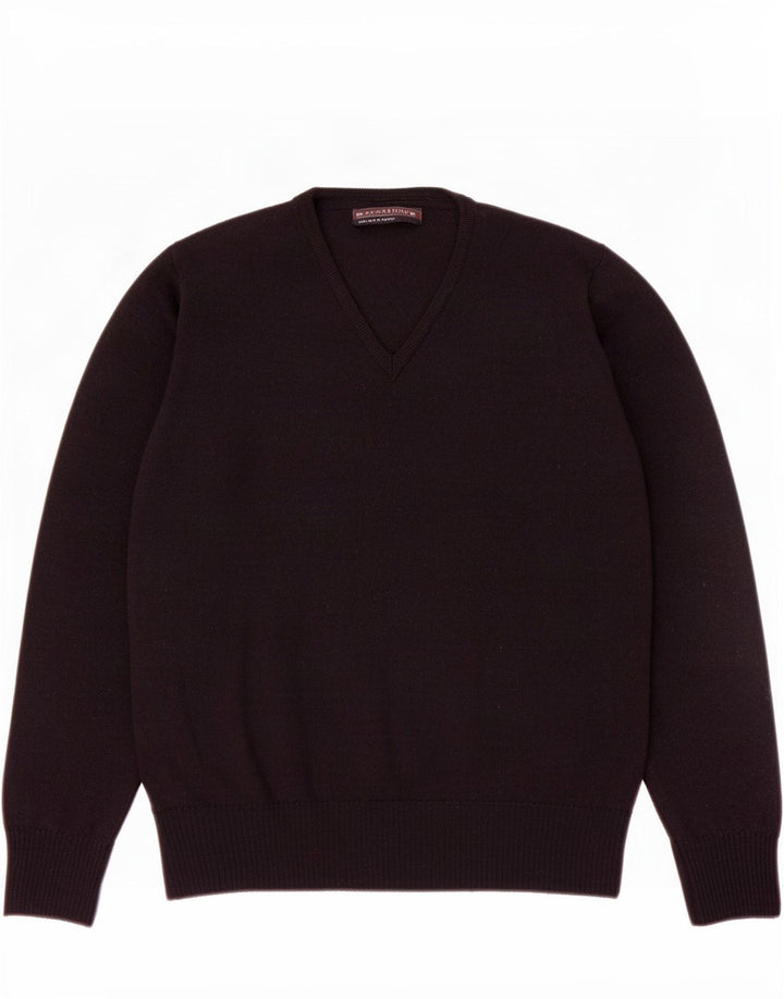 Zara Herren-Pullover mit V-Ausschnitt, Mittelschwarz