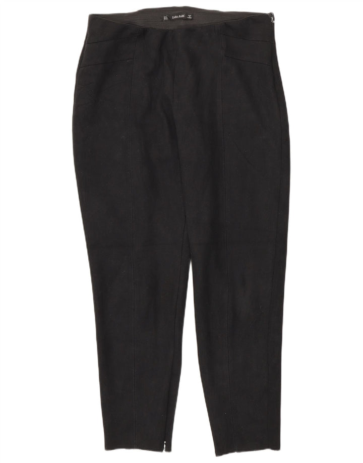 Zara Damen Slim Hose XL W36 L27 Schwarz