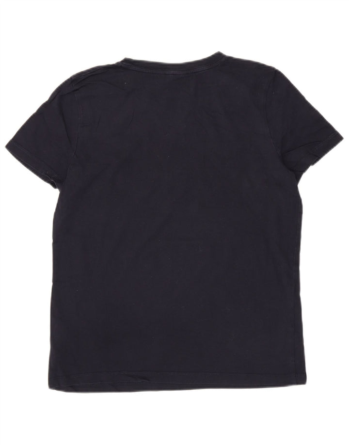 TOMMY HILFIGER Damen Grafik T-Shirt Top UK 12 Medium Marineblau Baumwolle