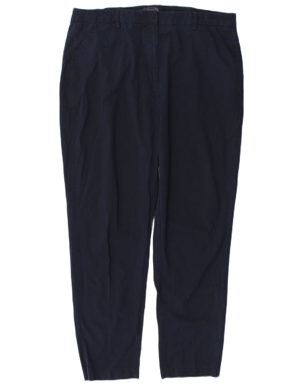 Marks & Spencer Damen Tapered Anzughose UK 18 XL W36 L28 Marineblau