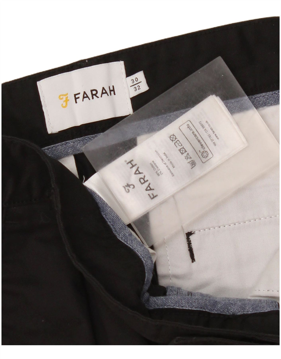 Farah Herren-Kurzhose, W30, L24, schwarze Baumwolle