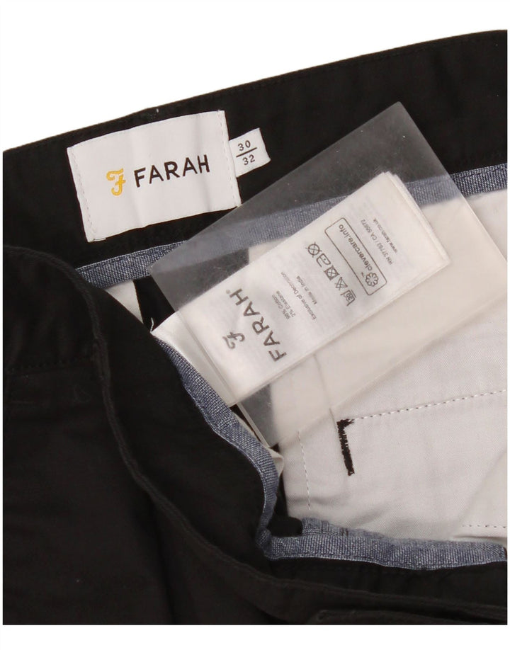 Farah Herren-Kurzhose, W30, L24, schwarze Baumwolle