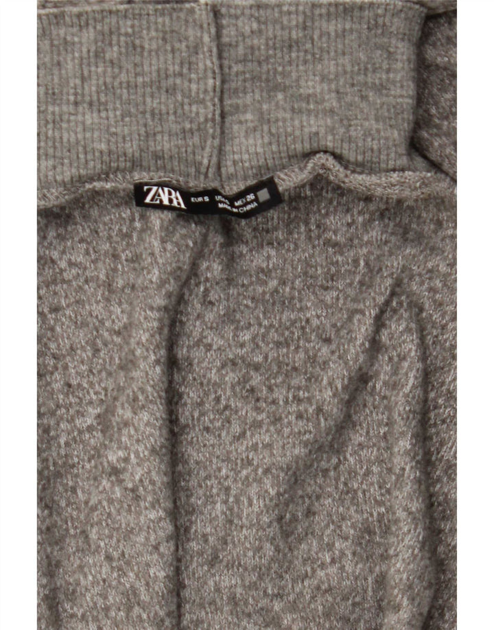 Zara Damen Langarm-Maxikleid UK 8 Small Grau