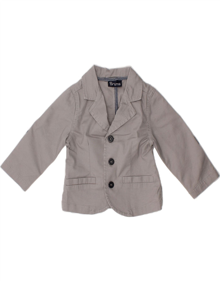 BRUMS Baby Boys 3 Button Blazer Jacket 6-9 Months Grey Vintage Brums and Second-Hand Brums from Messina Hembry 