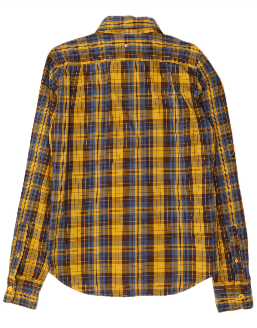 Superdry Herren-Flanellhemd aus mittelgelb karierter Baumwolle