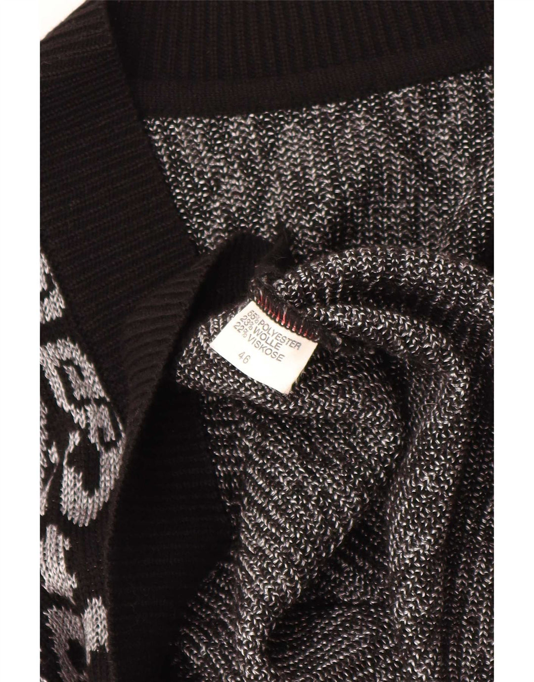 Vintage Damen Weste Tank Top EU 46 XL Schwarz Fair Isle Polyester