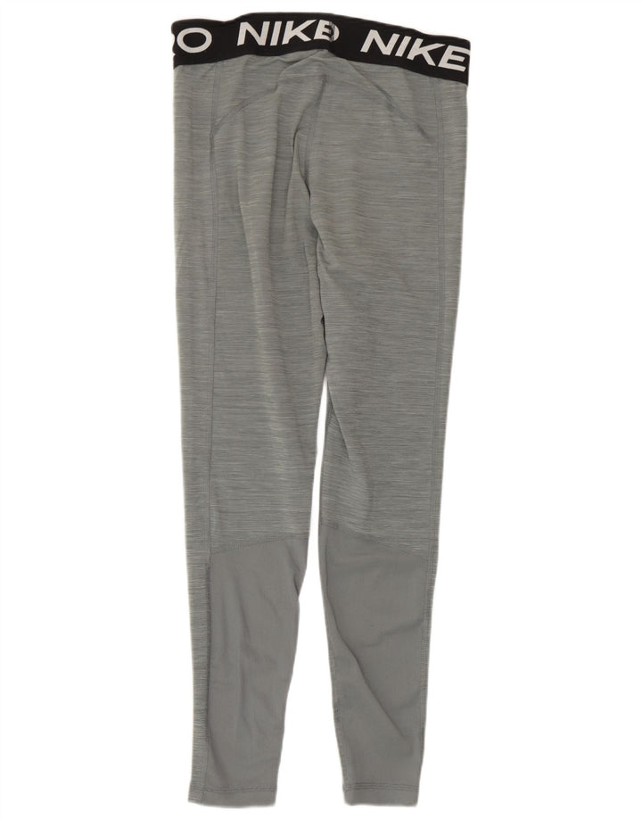 Nike Damen Dri Fit Graphic Leggings UK 12 Mittelgrau Farbblock