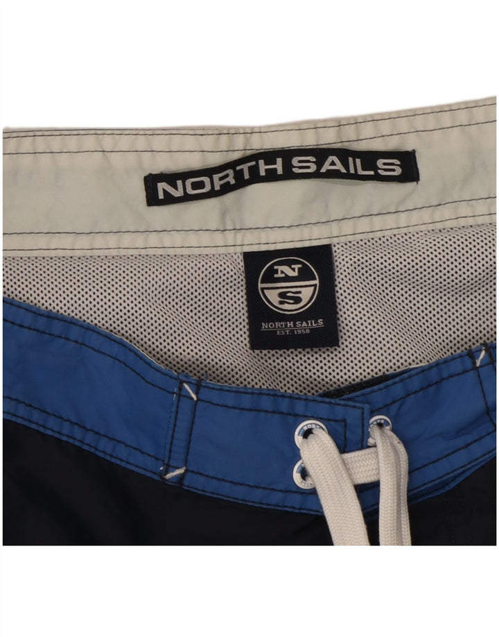 North Sails Herren-Badeshorts mit Grafik, mittelgroß, Marineblau, Farbblock