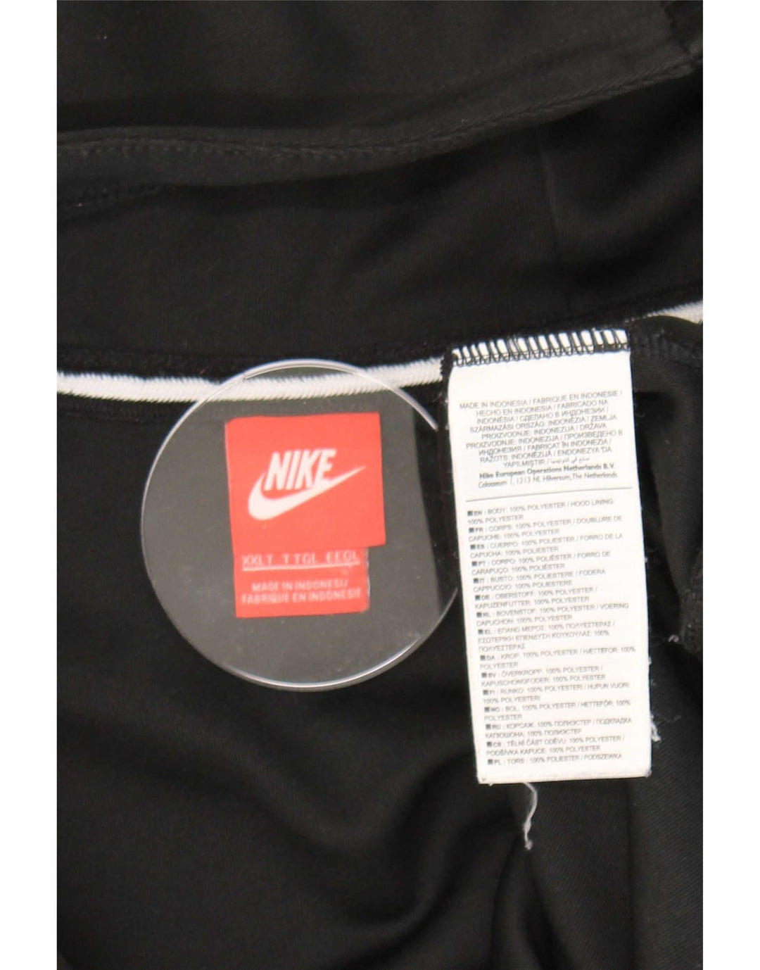 Nike Herren-Kapuzenpullover mit Reißverschluss, 2XL, schwarzes Colourblock-Polyester