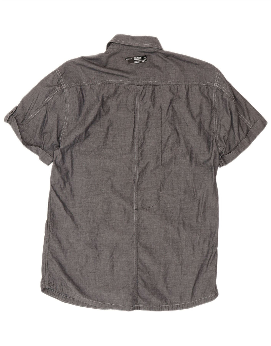 Jack & Jones Herren-Kurzarmhemd aus mittelgrauer Baumwolle