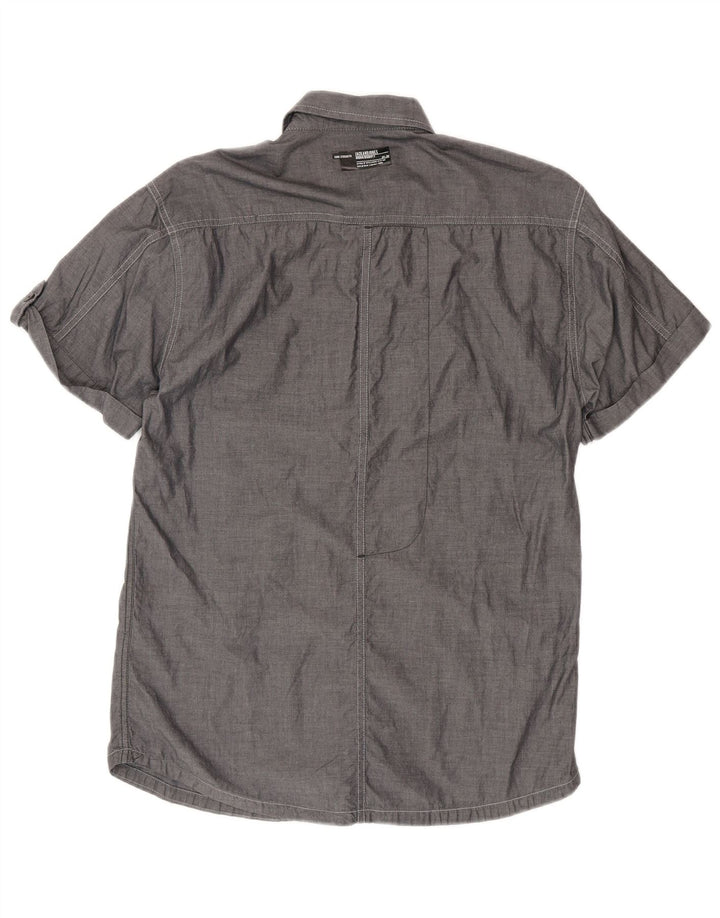 Jack & Jones Herren-Kurzarmhemd aus mittelgrauer Baumwolle