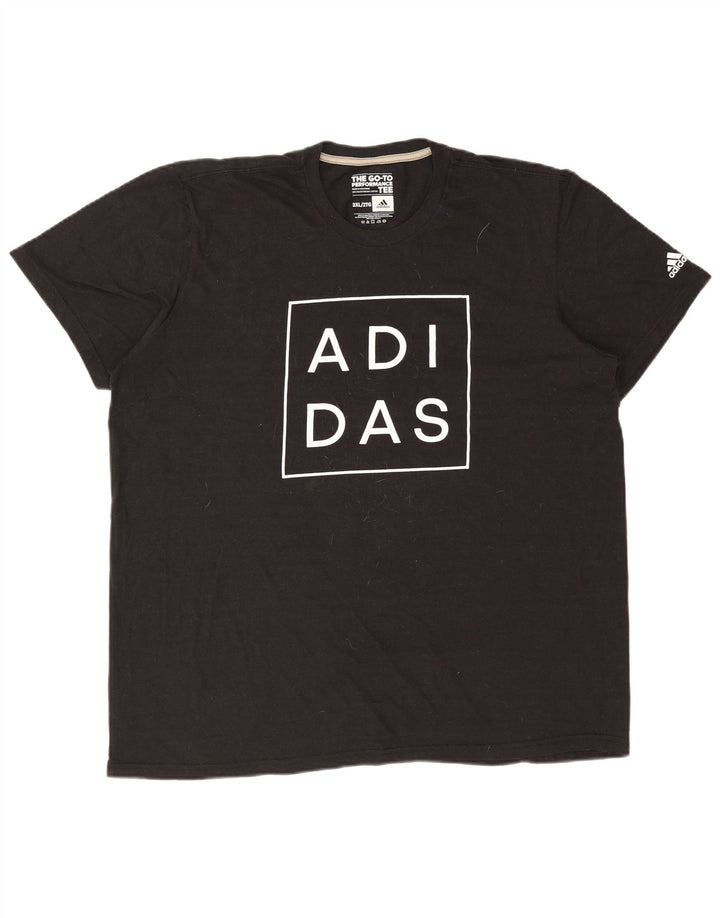 ADIDAS Herren Grafik T-Shirt Top 2XL Schwarz Polyester