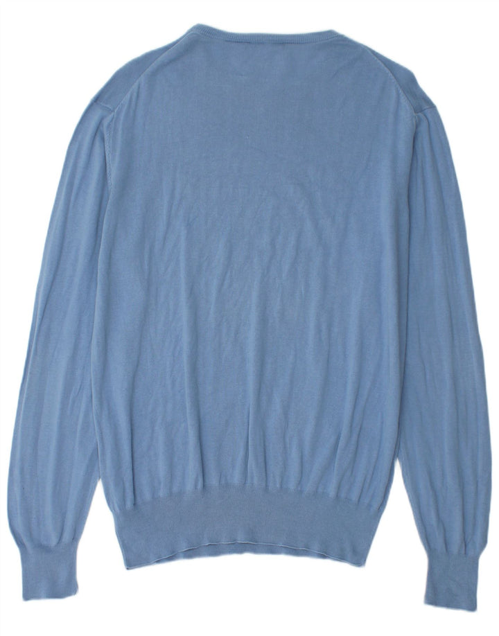 TRUSSARDI Herren-Pullover mit Rundhalsausschnitt, IT 52, große blaue Baumwolle