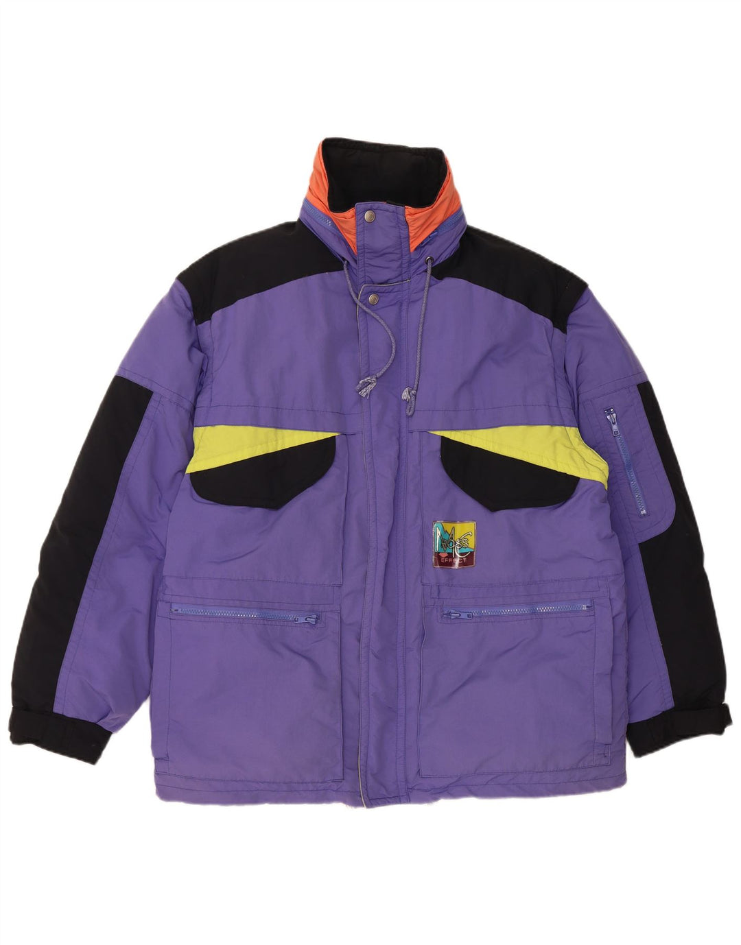 Vintage Herren Wattierte Jacke UK 40 Large Lila Colourblock Polyamid